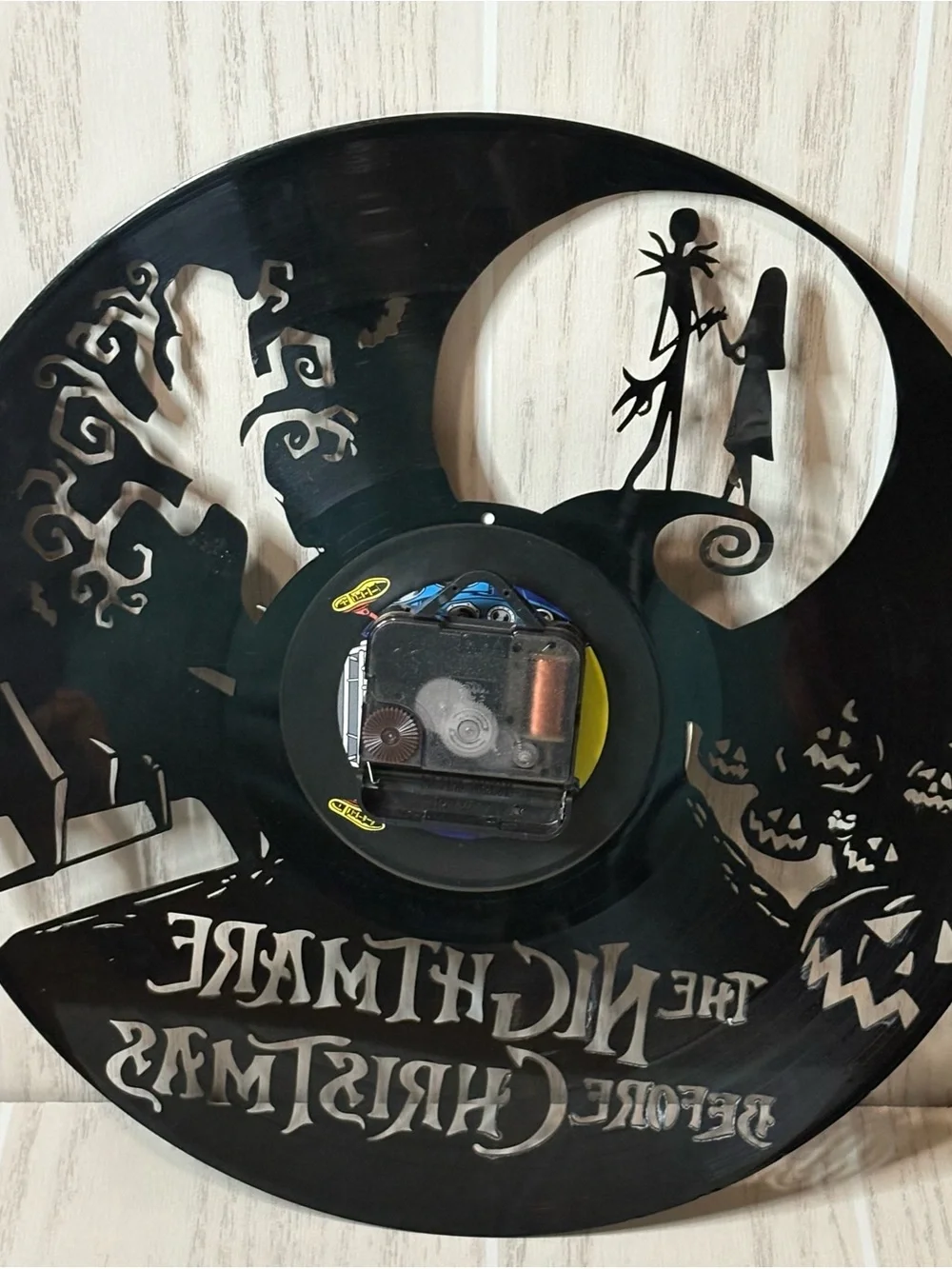 The Nightmare Before Christmas vinyl record clock